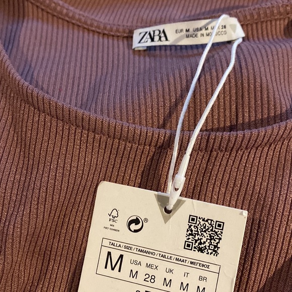 Zara Longline Mauve Purple Ruched Gathered Top - Picture 6 of 6